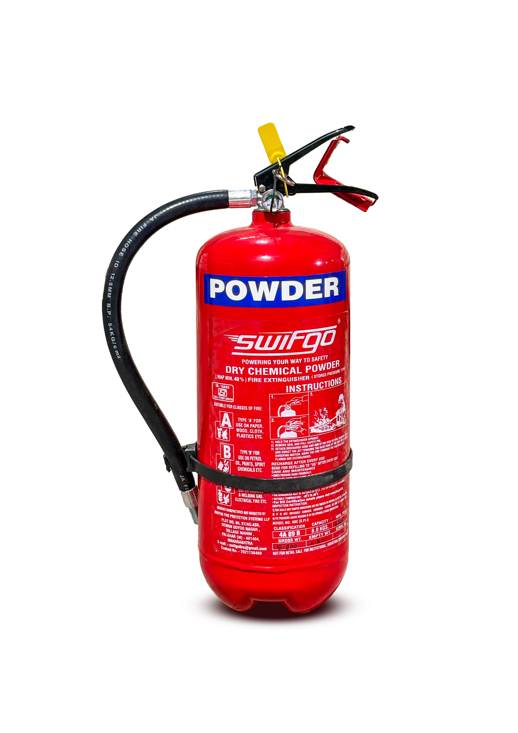 Swifgo ABC Dry Powder Fire Extinguisher - 6 kg